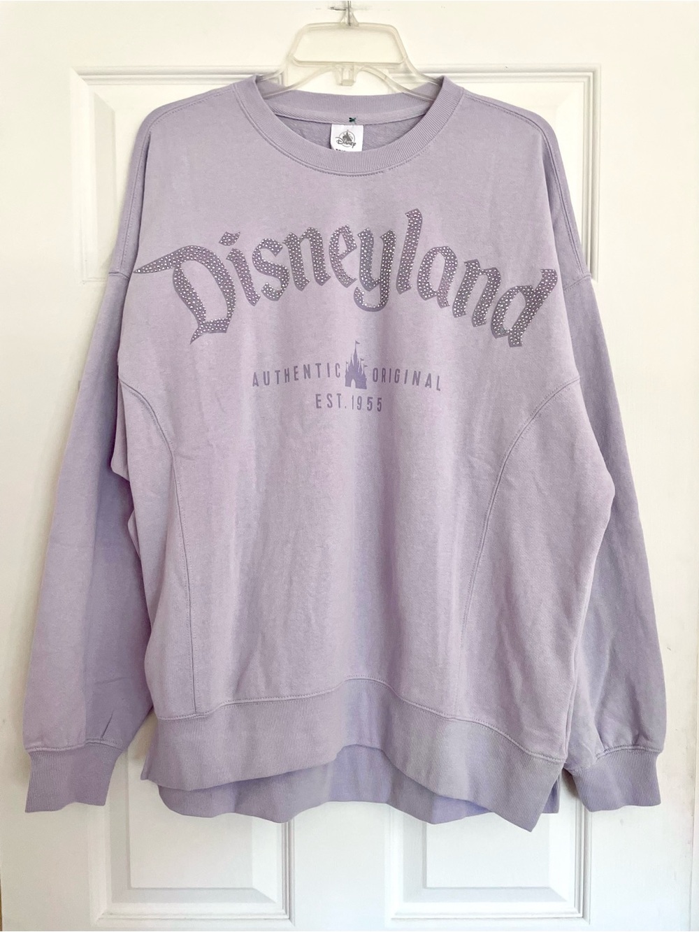 Disney Parks Rhinestone Disneyland Lavender Crewneck Sweatshirt